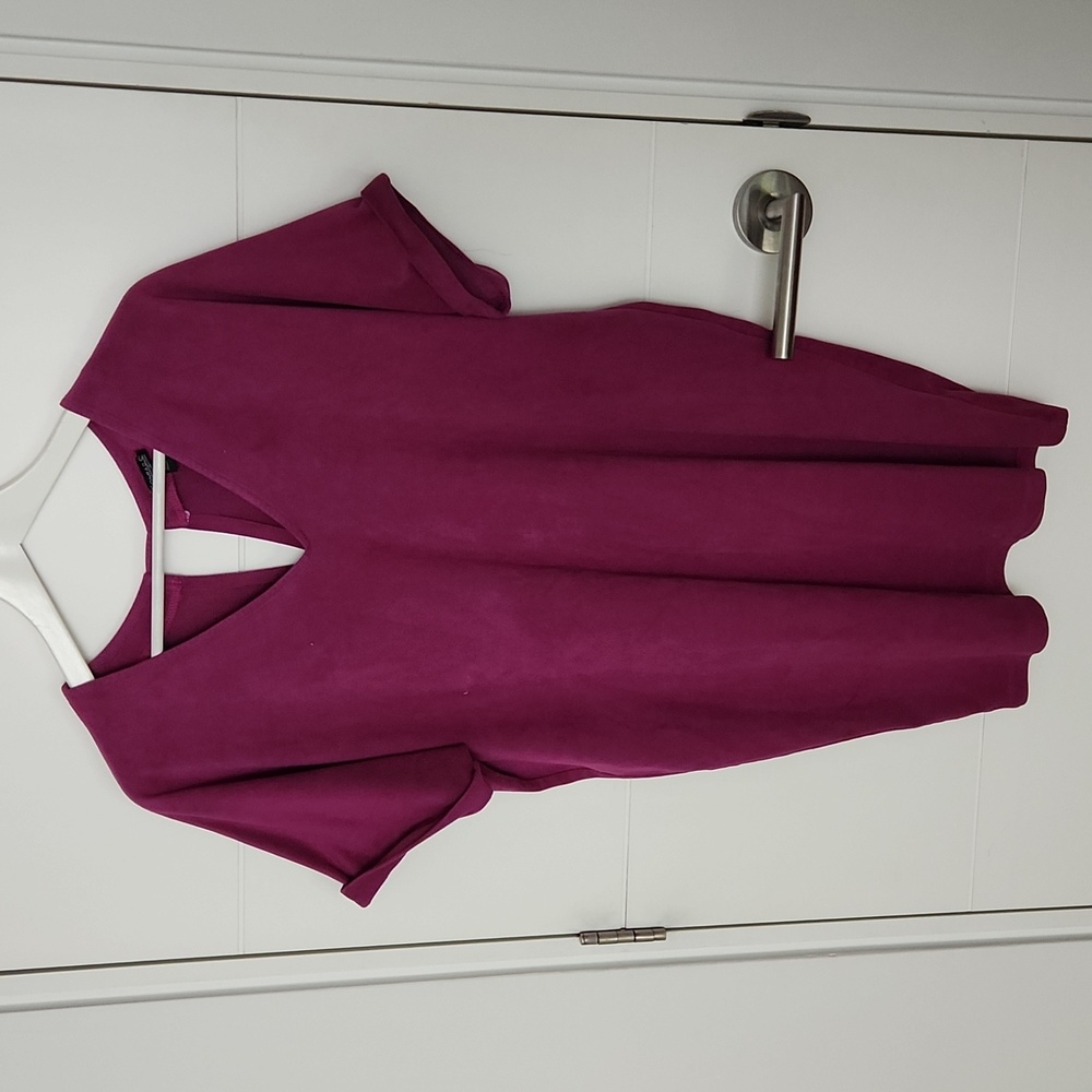 Faux micro suade shirt dress.